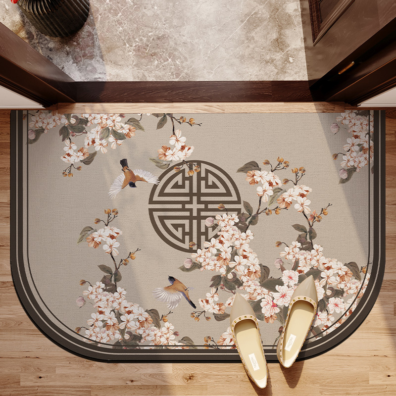 新中式浴室門口珪藻土吸水門墊 進門地毯 防滑地墊 衛生間腳墊