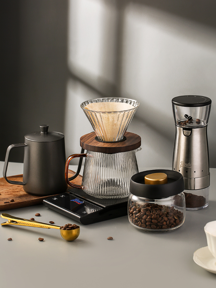 手衝咖啡壺全套裝 美式風格玻璃材質戶外裝備咖啡濾杯