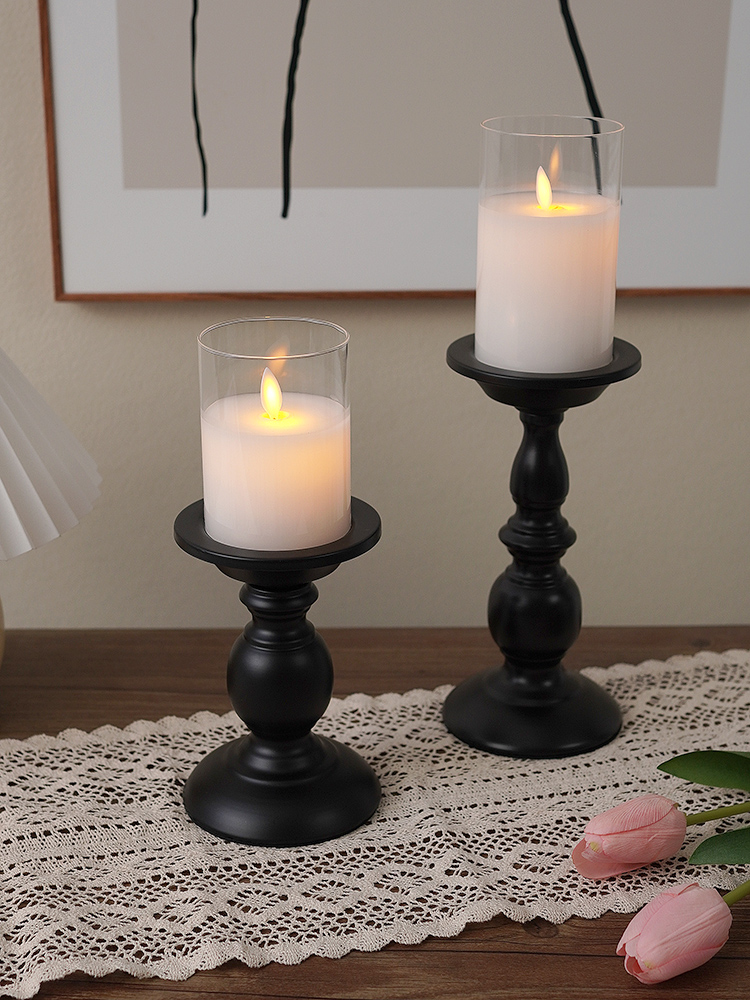 復古風格鐵藝燭臺營造浪漫氛圍感美式風格適用塊狀蠟燭