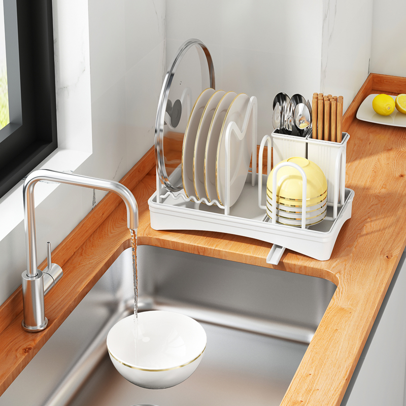 北歐風碳鋼瀝水架 檯面置物架 廚房碗碟置物架水槽置物架