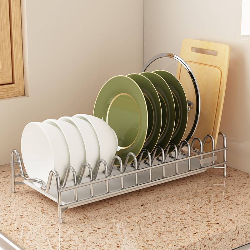 201不鏽鋼瀝水單層碗碟收納架櫥櫃內拉籃抽屜廚房器材放碗碟子