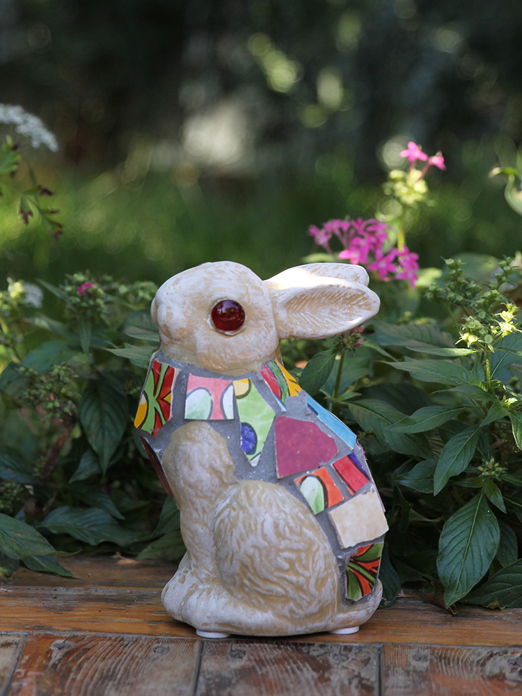 可愛卡通動物陶瓷擺件 裝飾庭院花園幼兒園