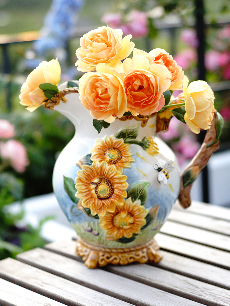 花瓶陶瓷向日葵現代歐式水培時尚床頭客廳裝飾品 (3.3折)