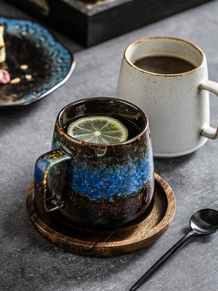 日式復古陶瓷馬克杯風格獨特材質優良適合辦公居家使用