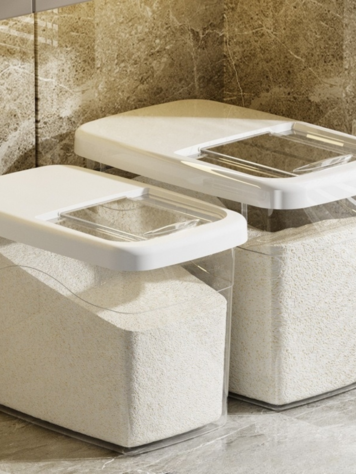 居家家中式大容量塑料米缸防塵防潮防蟲密封收納盒