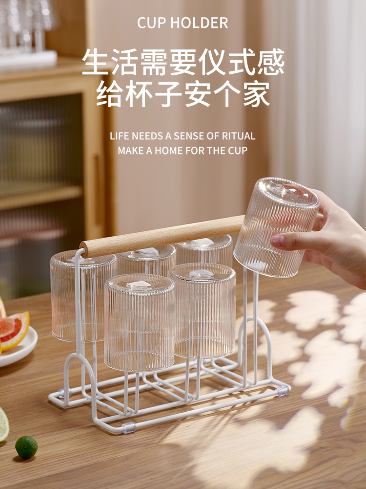 木質茶几瀝水帶託盤杯架 純色家居家客廳用品 (8.3折)