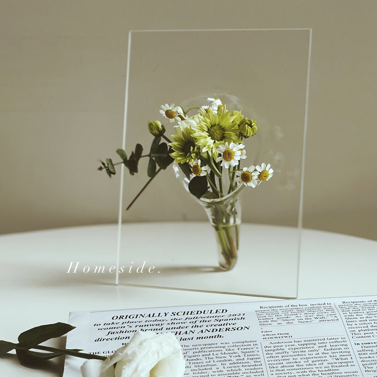 北歐風琉璃玻璃花瓶 透明中號花器 桌面擺設裝飾品