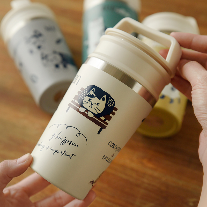 日系貓咪系列保溫杯300ml手提咖啡杯創意高顏值水杯學生便攜隨行杯 (8.3折)