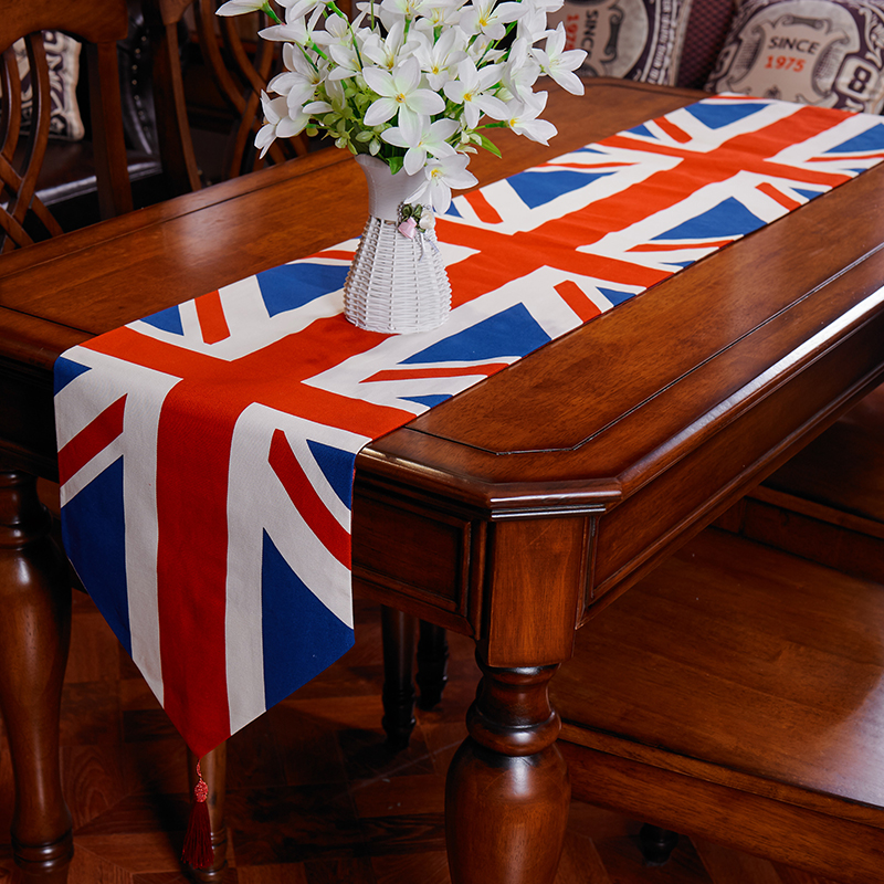 北歐美式地中海現代風桌旗餐咖啡館桌墊茶幾櫃桌佈牀旗牀尾巾長條