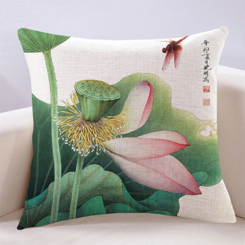禪意古典風格中國風客廳沙發抱枕精緻刺繡圖騰營造優雅氛圍