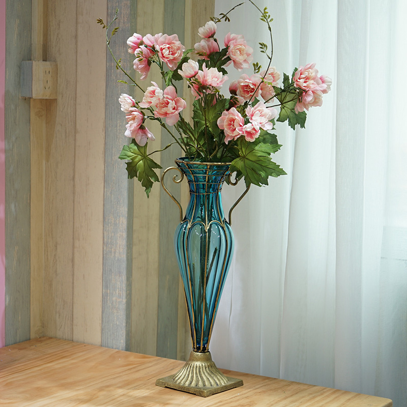 簡約懷舊風格玻璃花瓶為家居增添復古氣息創意細口設計適合擺放於客廳臥室等空間