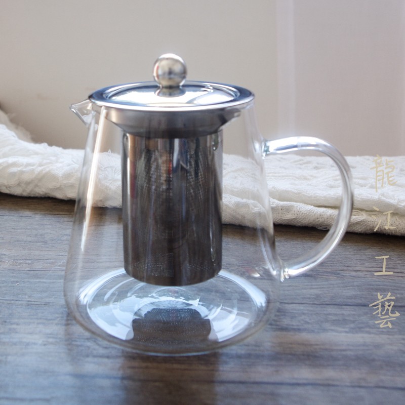 日式玻璃茶壺耐熱吹制過濾泡茶壺茶壺茶具玻璃茶壺304不鏽鋼