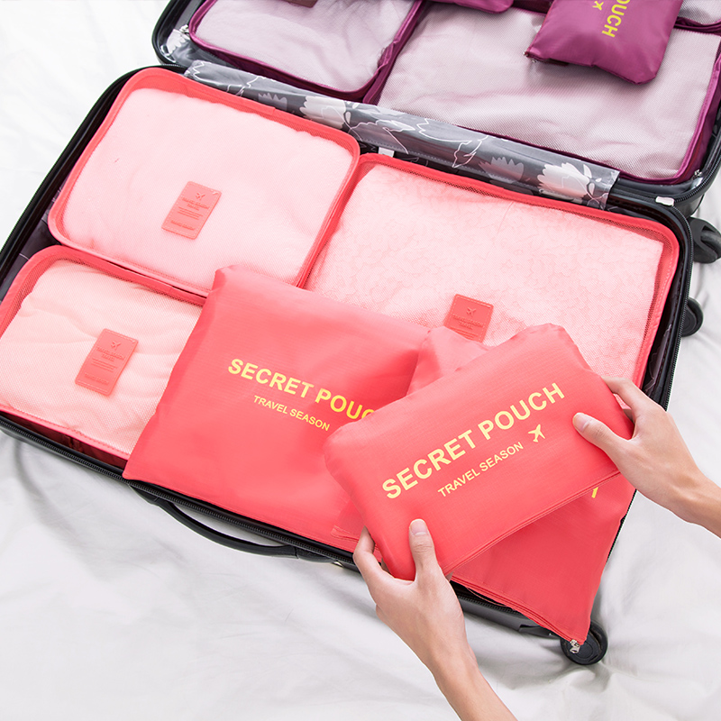 旅行衣物收納袋六件套 防水行李箱整理袋 旅遊收納包