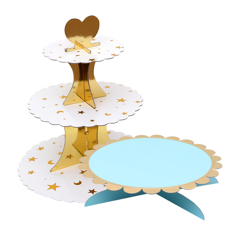 派對美式簡約紙質蛋糕架款式多選裝飾佈置點心甜品架託盤 (8.3折)
