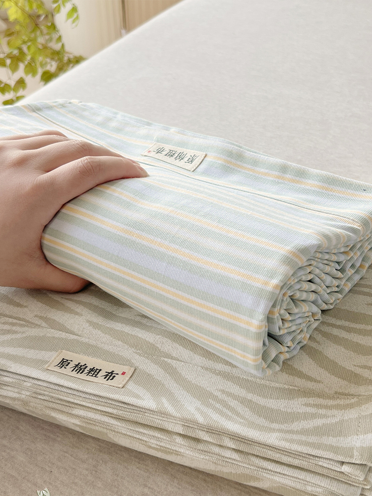 純棉老粗布枕套一對裝48cmx74cm全棉枕頭套夏季涼爽舒適適用單人枕用多種花色可選