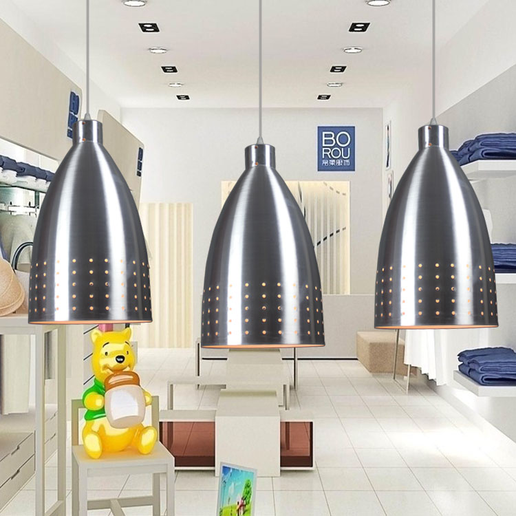現代簡約風餐廳吊燈鋁材燈罩單頭設計適合髮廊美髮店理髮店等空間
