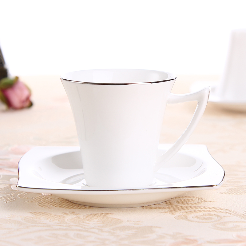 歐式古典陶瓷風格咖啡杯 高質感骨瓷雙份特濃杯碟組