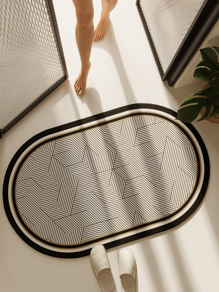 珪藻土速幹地墊浴室防滑腳墊客廳家用瀝水墊簡約現代風格多色可選