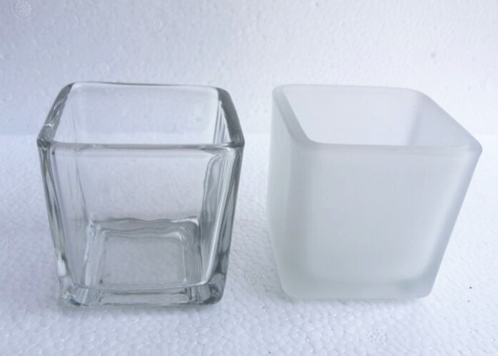 簡約現代風玻璃蠟燭杯 方形小方杯手工diy材料模型臺座