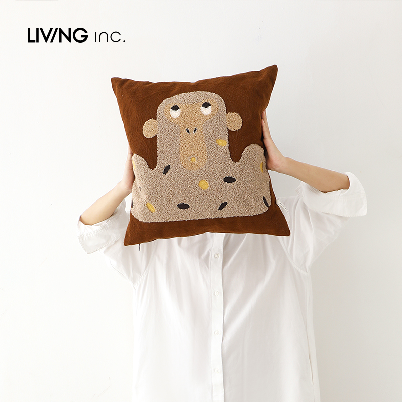 動物王國藝術抱枕 可愛動物客廳沙發靠墊兒童房靠枕
