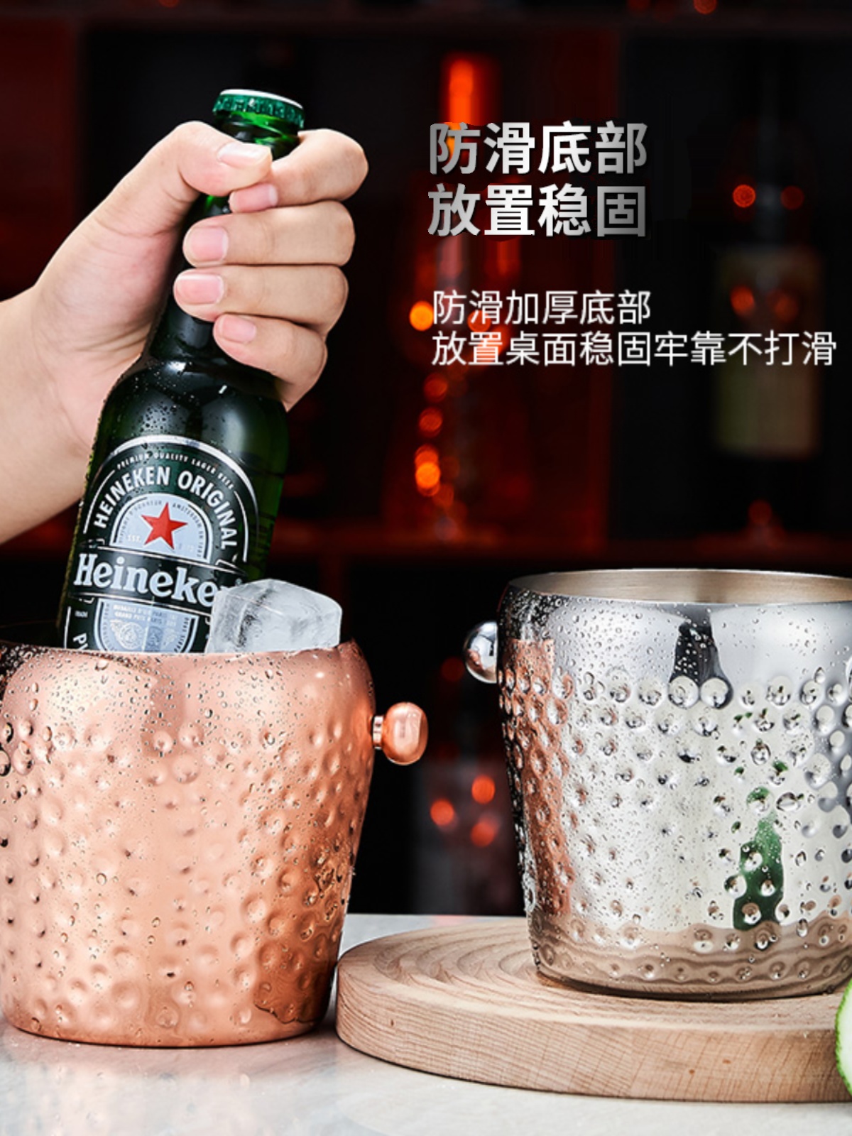 304不鏽鋼冰桶  KTV酒具酒吧用品  香檳桶紅酒桶啤酒桶  小號冰塊桶冰粒 (3.1折)