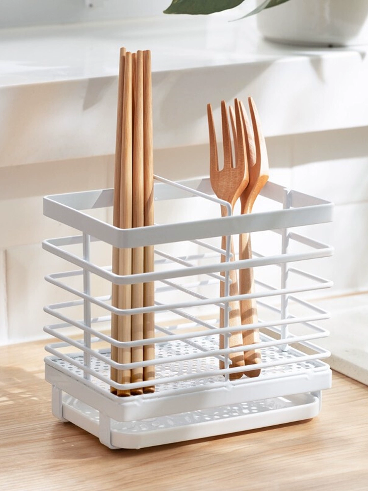 簡約掛式筷子瀝水架廚房壁掛式筷子置物架多功能餐具收納盒