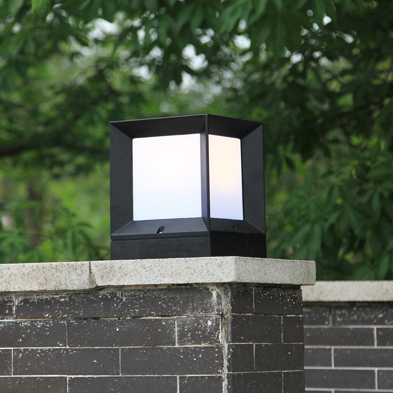 戶外柱頭燈簡約現代防水庭院草坪燈圍牆大門燈方形地燈牆頭門柱燈