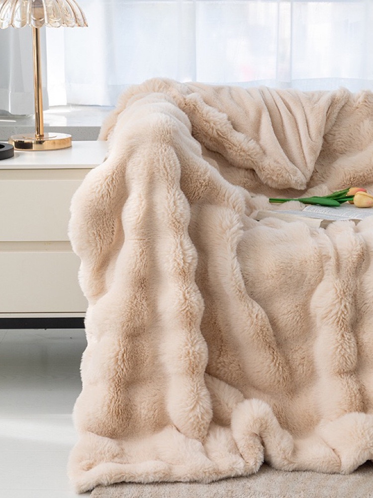 托斯卡納泡泡兔毛毯歐式風格保暖毛毯適用四季通用多種尺寸和顏色可選