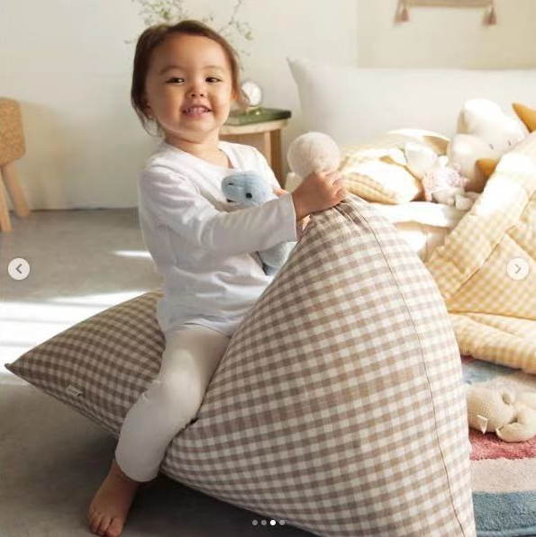 北歐風格子兒童沙發 豆袋躺椅寶寶榻榻米拍攝道具