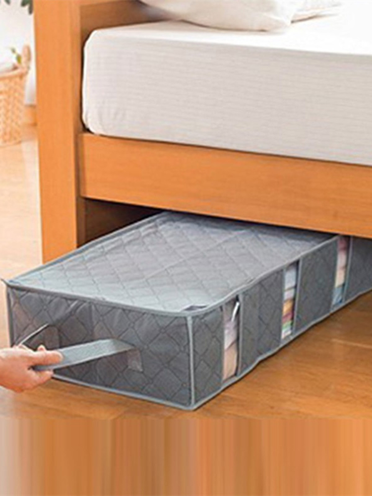 超大床底收納箱布袋可折疊扁平收納50L被子衣物鞋子 (4.1折)
