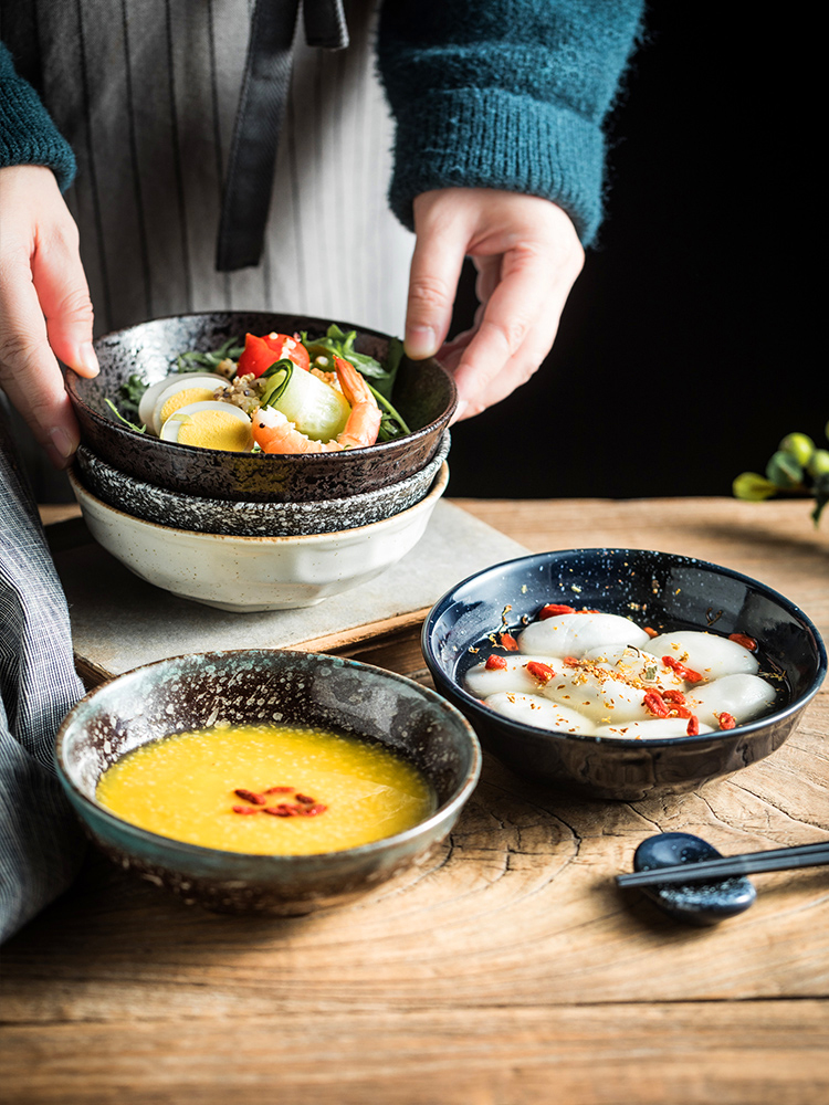 日式風格陶瓷碗6寸大碗適閤家用或餐廳個性化設計創意餐具