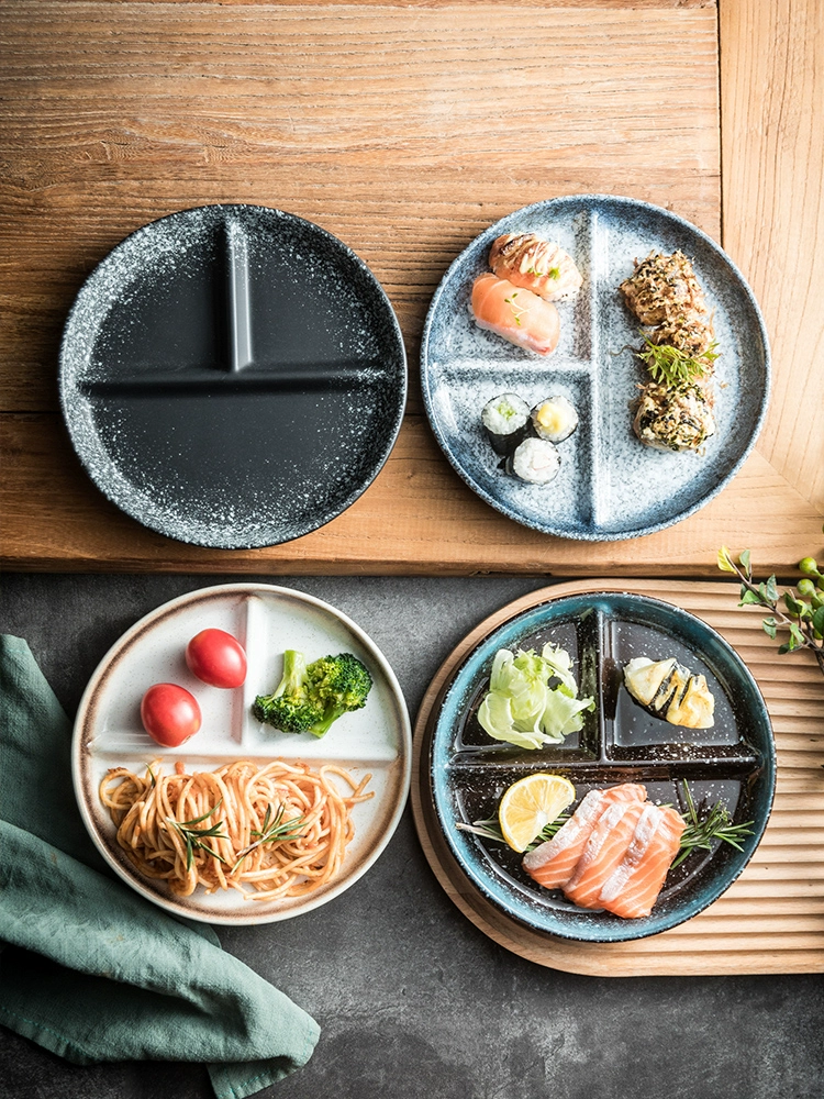 日式分餐盤復古瓷盤定量減脂餐盤一人食早餐飯盤菜盤