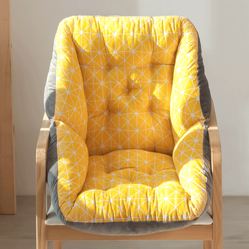 毛絨簡約現代風格冬季靠墊 一體椅子靠背墊臥室地上凳子座墊