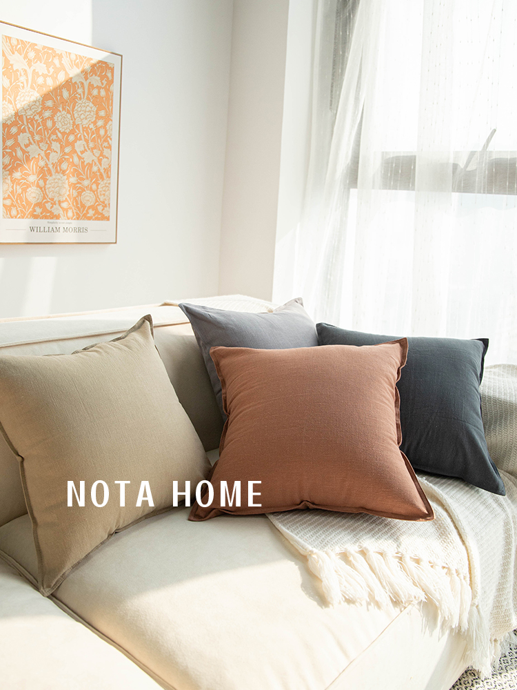棉麻材質簡約現代風格抱枕多色可選適合客廳午睡使用