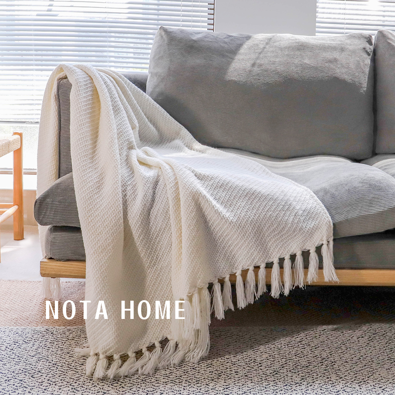 簡約時尚北歐風空調毯薄款單人毛毯流蘇沙發蓋毯