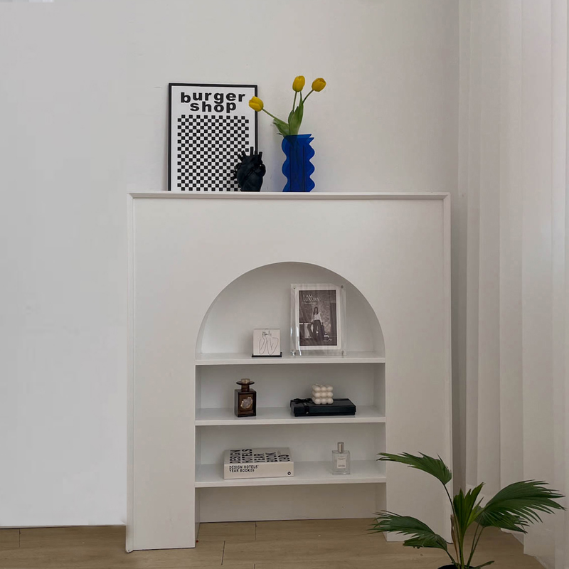 法式白色壁爐裝飾櫃 藝術風格客廳收納 (8.3折)