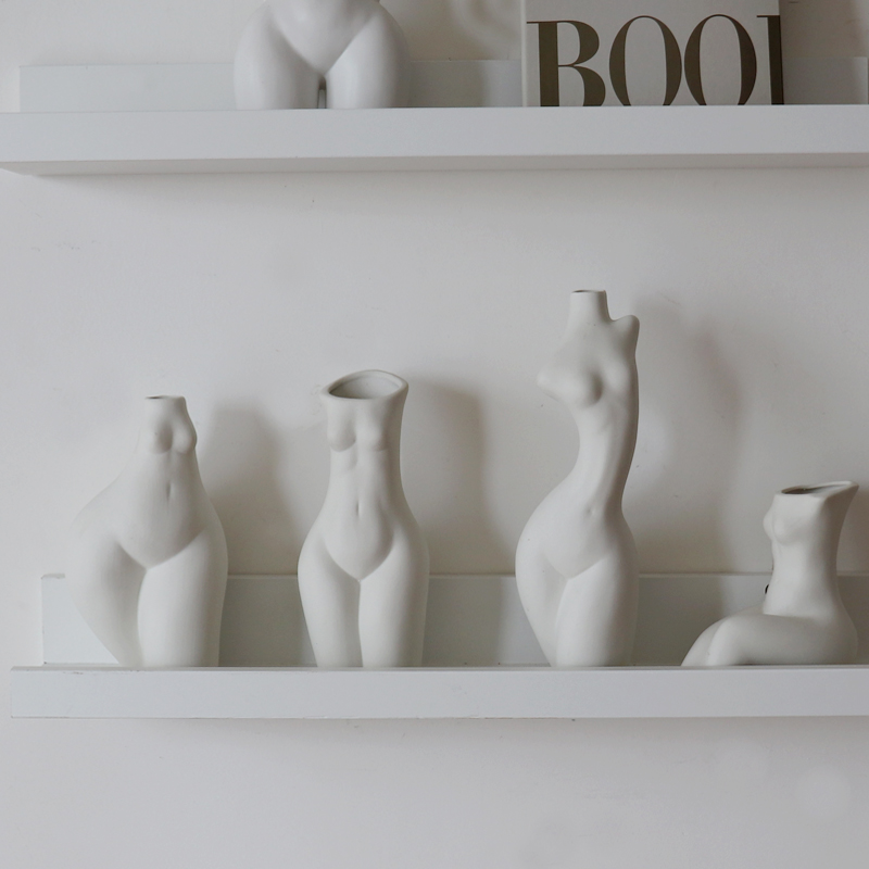 北歐風人體陶瓷花瓶 家居擺件 藝術裝飾品 自由組合 客廳臥室擺設