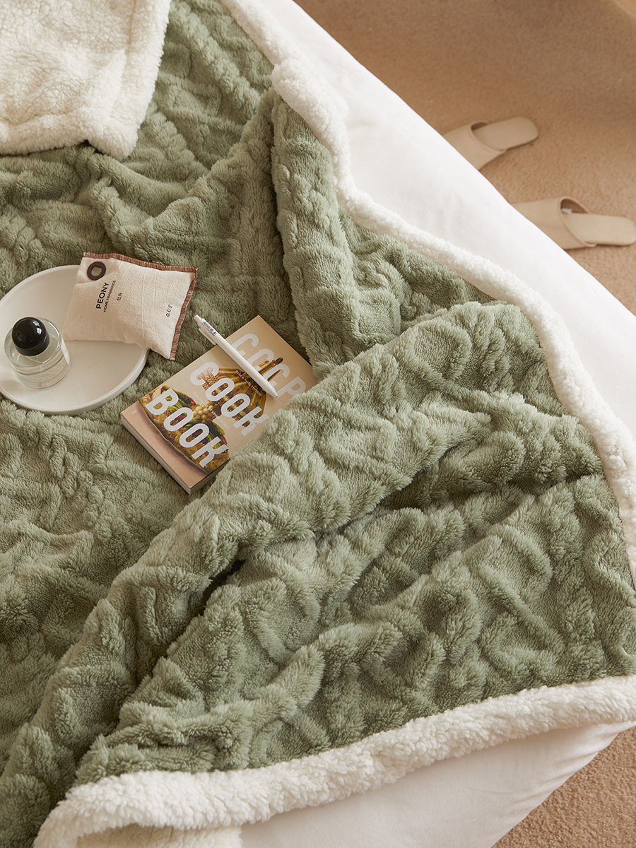 牛奶絨雕花絨保暖毯子單雙人毛毯空調毯午睡毛巾蓋毯辦公室珊瑚絨