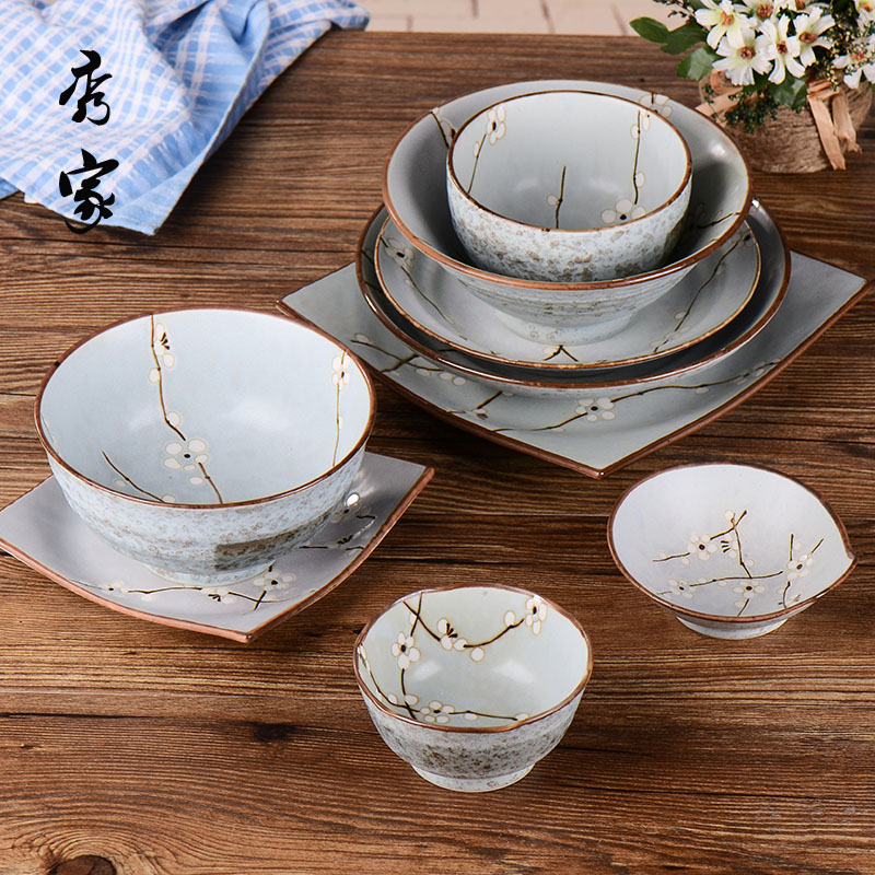 日式美濃燒拉麵碗復古風格4英寸大面碗釉下彩工藝湯碗飯碗 (8.1折)