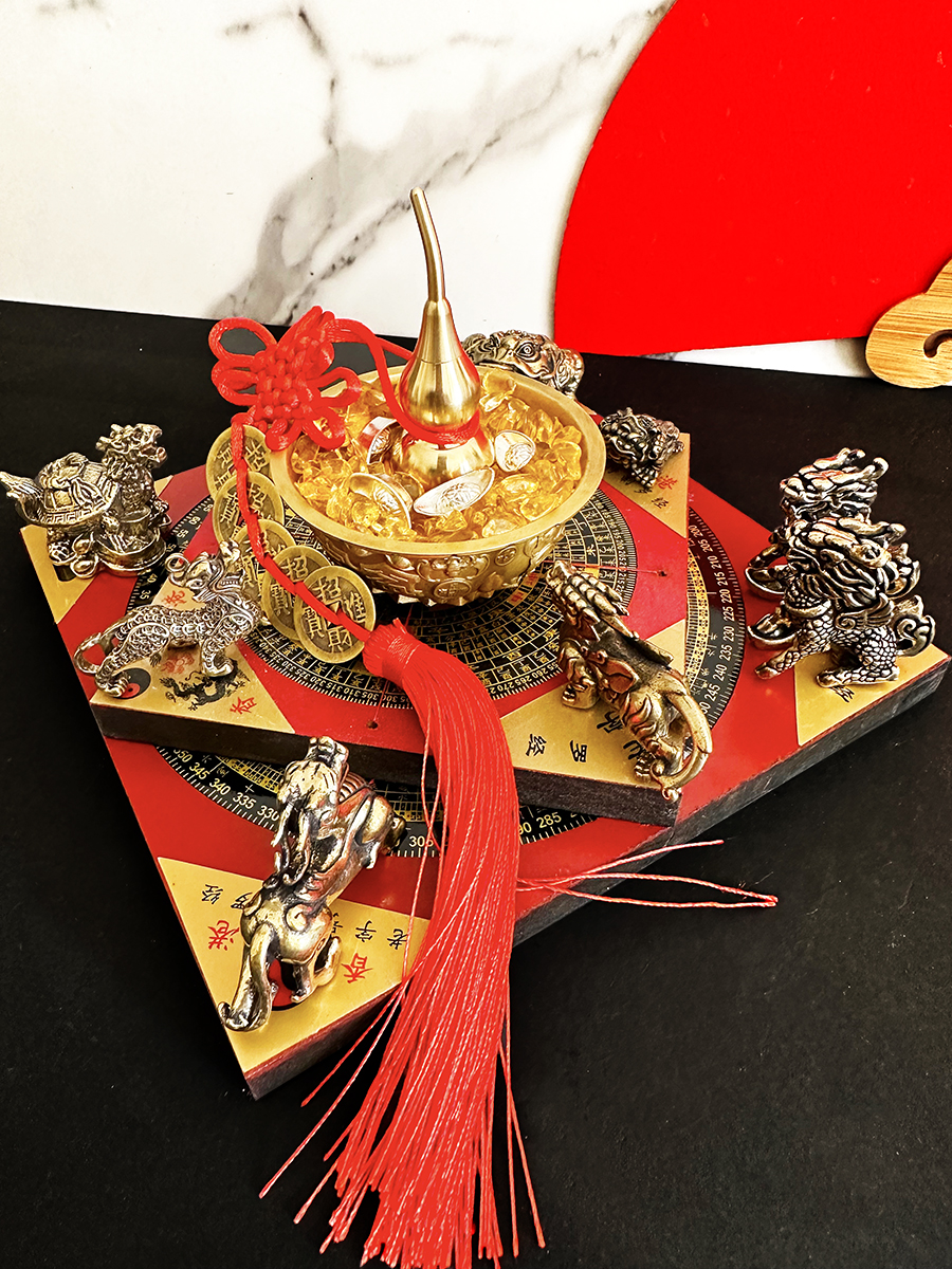 中式聚寶盆貔貅擺件祝福招財鎮宅化煞銅製工藝適用於客廳桌面擺放