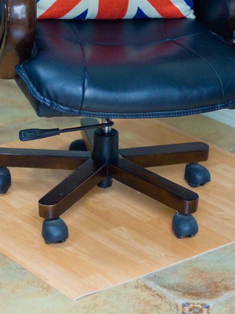 簡約風格pvc材質書房用木紋轉椅地墊 保護地板好打理