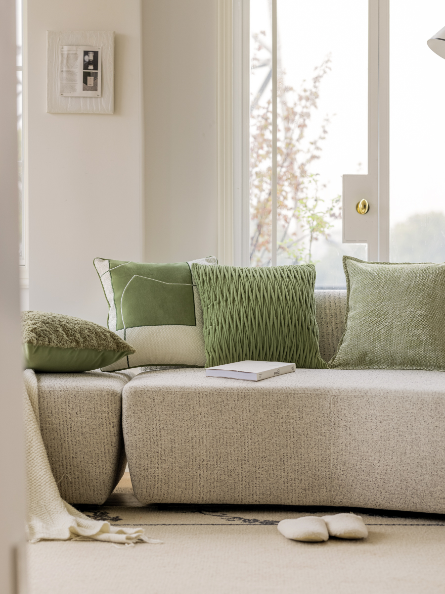 北歐風羽絨春夏抱枕 歐式客廳沙發靠墊 植物花卉紋樣