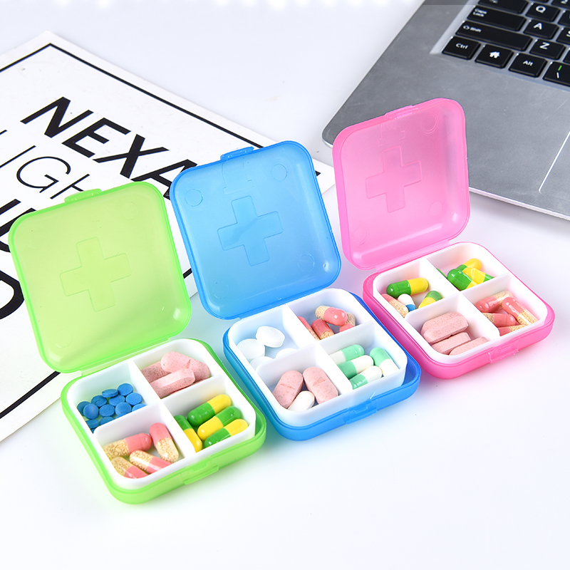 迷你便攜創意4格隨身藥盒方便分類攜帶藥品不佔空間