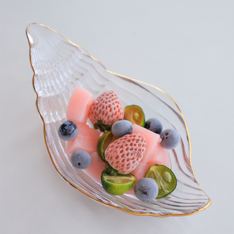 北歐風小清新玻璃碟具 可愛小海螺小吃碟水果碟