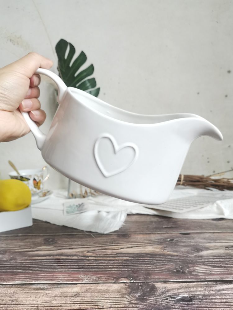 陶瓷西餐奶罐尖嘴設計大容量手繪花奶壺咖啡牛奶壺