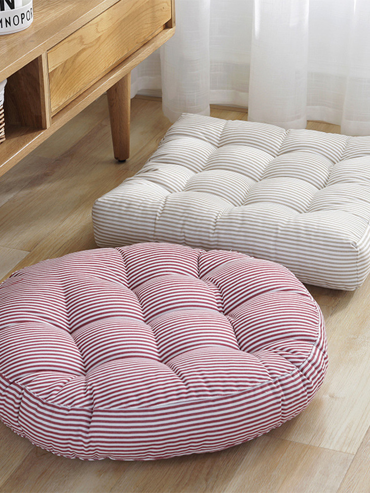 舒適放鬆現代簡約風棉麻圓形坐墊多種尺寸與顏色任選