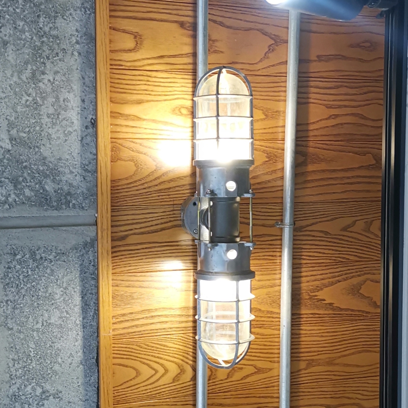 歐式復古壁燈 鋁合金玻璃工業風設計 雙頭戶外大門前燈 (8.3折)