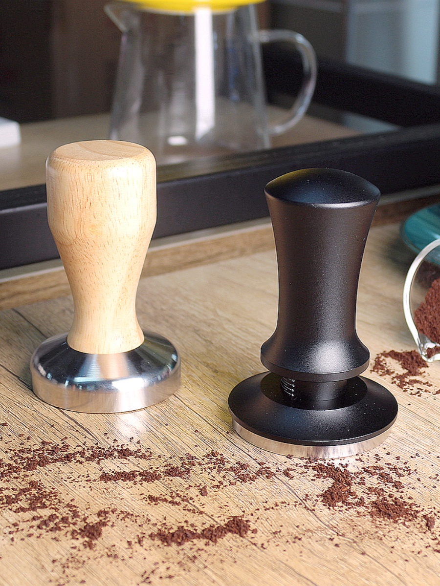 精品咖啡壓粉器 實心不鏽鋼 5158mm專業手柄布粉器