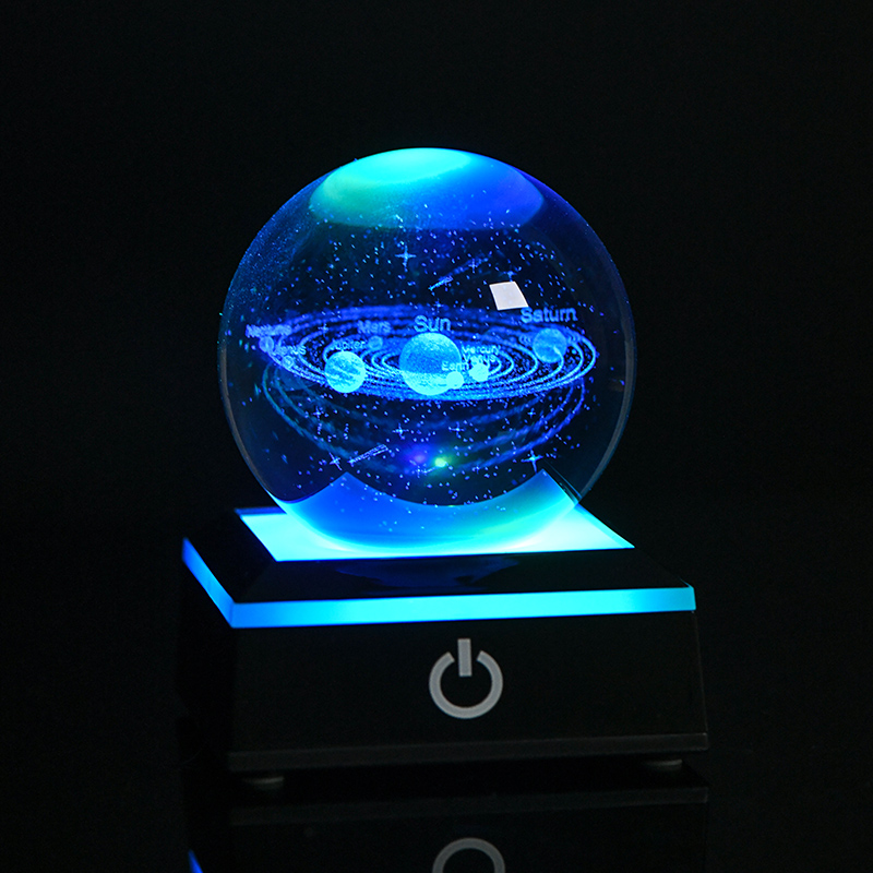 簡約現代水晶球擺件發光燈座適合客廳書房臥室等多種空間 (8.3折)