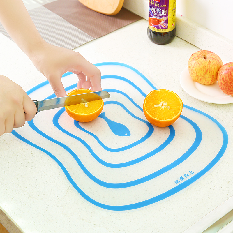 韓式風格磨砂塑料切菜板 防滑薄片透明砧板家用